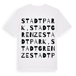 Stadtpark, Stadtgrenze ordlek t-shirt – ekologisk bomull t-shirt från Pinshirt