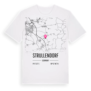 Strullendorf karta t-shirt – ekologisk bomull t-shirt från Pinshirt