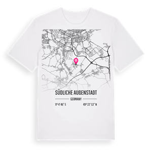Südliche Außenstadt karta t-shirt – ekologisk bomull t-shirt från Pinshirt
