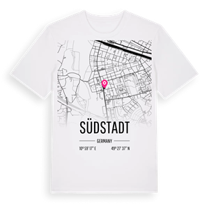 Südstadt karta t-shirt – ekologisk bomull t-shirt från Pinshirt
