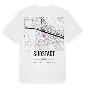 Südstadt karta t-shirt – ekologisk bomull t-shirt från Pinshirt