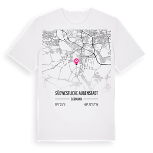 Südwestliche Außenstadt karta t-shirt – ekologisk bomull t-shirt från Pinshirt