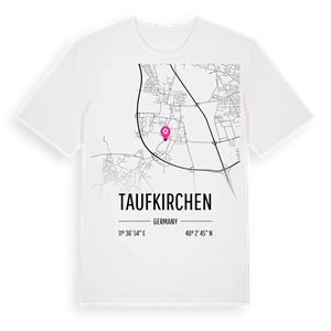 Taufkirchen karta t-shirt – ekologisk bomull t-shirt från Pinshirt