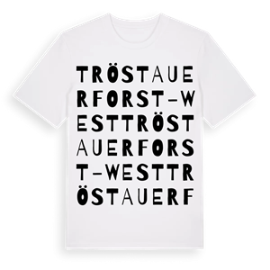 Tröstauer Forst-West ordlek t-shirt – ekologisk bomull t-shirt från Pinshirt