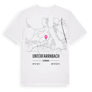 Unterfarrnbach karta t-shirt – ekologisk bomull t-shirt från Pinshirt