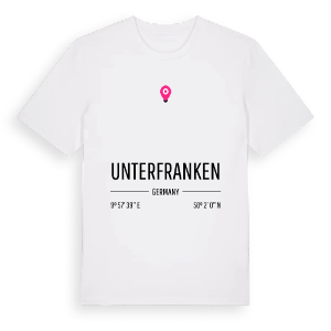 Unterfranken karta t-shirt – ekologisk bomull t-shirt från Pinshirt