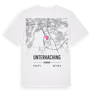 Unterhaching karta t-shirt – ekologisk bomull t-shirt från Pinshirt
