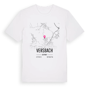 Versbach karta t-shirt – ekologisk bomull t-shirt från Pinshirt