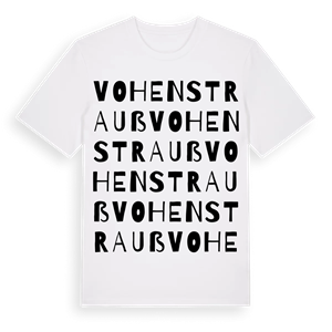 Vohenstrauß ordlek t-shirt – ekologisk bomull t-shirt från Pinshirt