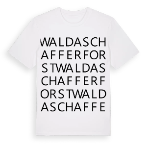Waldaschaffer Forst ordlek t-shirt – ekologisk bomull t-shirt från Pinshirt