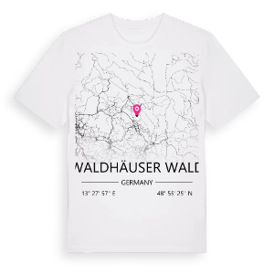 Waldhäuser Wald karta t-shirt – ekologisk bomull t-shirt från Pinshirt