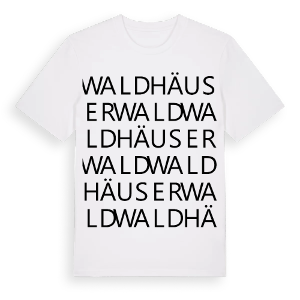 Waldhäuser Wald ordlek t-shirt – ekologisk bomull t-shirt från Pinshirt
