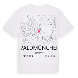Waldmünchen karta t-shirt – ekologisk bomull t-shirt från Pinshirt