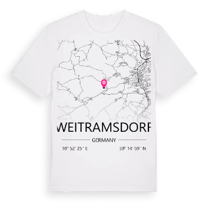 Weitramsdorf karta t-shirt – ekologisk bomull t-shirt från Pinshirt