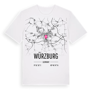 Würzburg karta t-shirt – ekologisk bomull t-shirt från Pinshirt