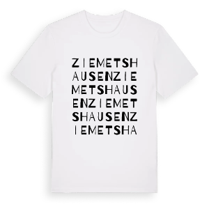 Ziemetshausen ordlek t-shirt – ekologisk bomull t-shirt från Pinshirt