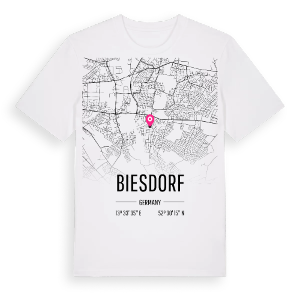 Biesdorf karta t-shirt – ekologisk bomull t-shirt från Pinshirt