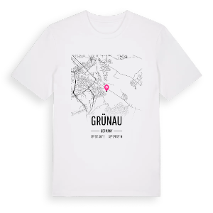 Grünau karta t-shirt – ekologisk bomull t-shirt från Pinshirt