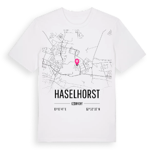 Haselhorst karta t-shirt – ekologisk bomull t-shirt från Pinshirt