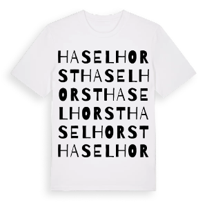 Haselhorst ordlek t-shirt – ekologisk bomull t-shirt från Pinshirt