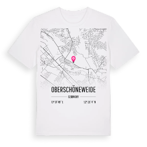 Oberschöneweide karta t-shirt – ekologisk bomull t-shirt från Pinshirt