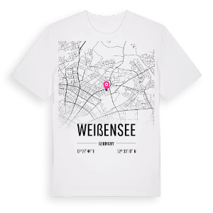 Weißensee karta t-shirt – ekologisk bomull t-shirt från Pinshirt