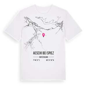 Aeschi bei Spiez karta t-shirt – ekologisk bomull t-shirt från Pinshirt