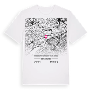 Arrondissement administratif du Jura bernois karta t-shirt – ekologisk bomull t-shirt från Pinshirt