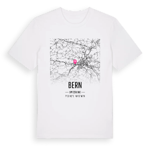 Bern karta t-shirt – ekologisk bomull t-shirt från Pinshirt