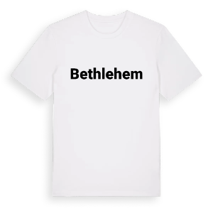 Bethlehem fetstil t-shirt – ekologisk bomull t-shirt från Pinshirt
