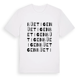 Büetigen ordlek t-shirt – ekologisk bomull t-shirt från Pinshirt