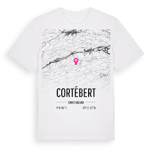 Cortébert karta t-shirt – ekologisk bomull t-shirt från Pinshirt