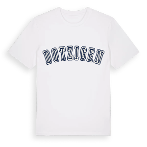 Dotzigen college t-shirt – ekologisk bomull t-shirt från Pinshirt