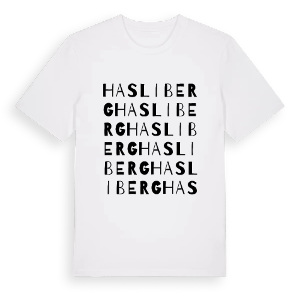 Hasliberg ordlek t-shirt – ekologisk bomull t-shirt från Pinshirt