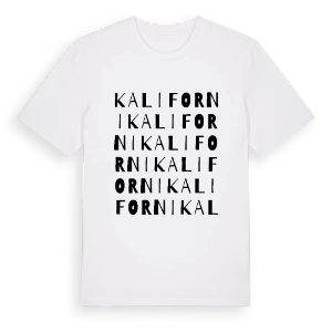 Kaliforni ordlek t-shirt – ekologisk bomull t-shirt från Pinshirt