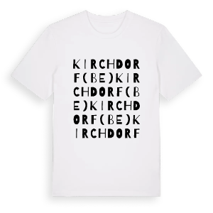 Kirchdorf (BE) ordlek t-shirt – ekologisk bomull t-shirt från Pinshirt