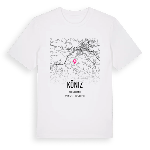 Köniz karta t-shirt – ekologisk bomull t-shirt från Pinshirt