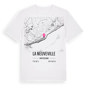 La Neuveville karta t-shirt – ekologisk bomull t-shirt från Pinshirt