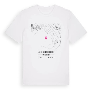 Lac de Neuchâtel (BE) karta t-shirt – ekologisk bomull t-shirt från Pinshirt