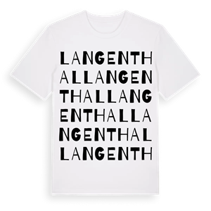 Langenthal ordlek t-shirt – ekologisk bomull t-shirt från Pinshirt