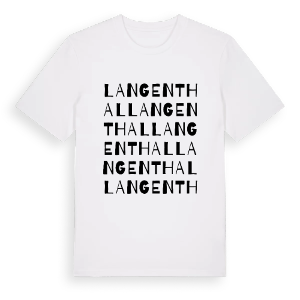 Langenthal ordlek t-shirt – ekologisk bomull t-shirt från Pinshirt