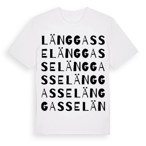 Länggasse ordlek t-shirt – ekologisk bomull t-shirt från Pinshirt