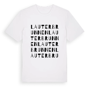 Lauterbrunnen ordlek t-shirt – ekologisk bomull t-shirt från Pinshirt