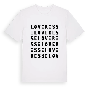 Loveresse ordlek t-shirt – ekologisk bomull t-shirt från Pinshirt