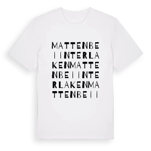 Matten bei Interlaken ordlek t-shirt – ekologisk bomull t-shirt från Pinshirt