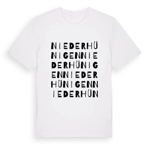Niederhünigen ordlek t-shirt – ekologisk bomull t-shirt från Pinshirt