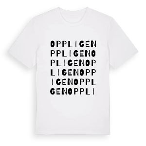 Oppligen ordlek t-shirt – ekologisk bomull t-shirt från Pinshirt