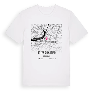Rotes Quartier karta t-shirt – ekologisk bomull t-shirt från Pinshirt