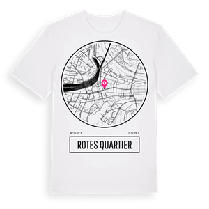 Rotes Quartier t-shirt – ekologisk bomull t-shirt från Pinshirt