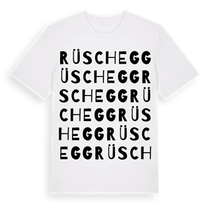 Rüschegg ordlek t-shirt – ekologisk bomull t-shirt från Pinshirt